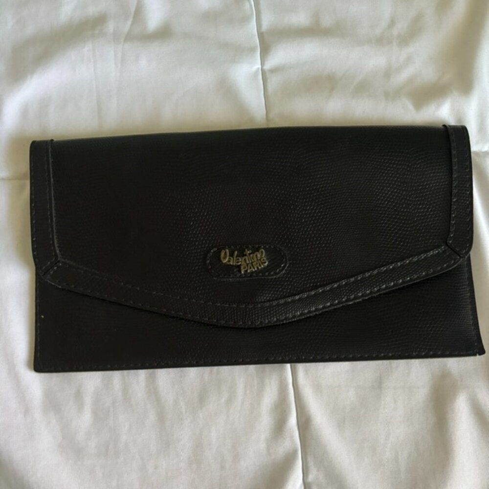 Valentino Paris black clutch thrift vintage evening bag classic parisian classic